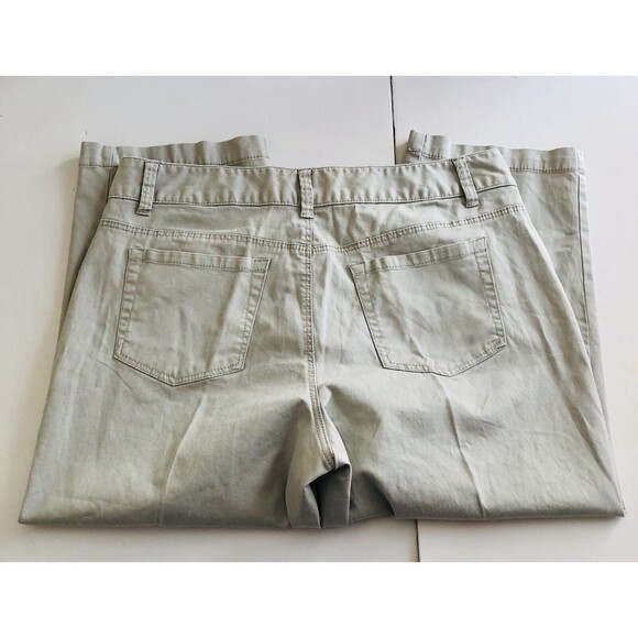 MERONA WOMEN'S CLASSIC CAPRI CROP CHINOS PANTS SIZE 12 STRETCH LIGHT GREY - Picture 6 of 9